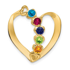14k Synthetic Diamond Family Heart Slide - 4