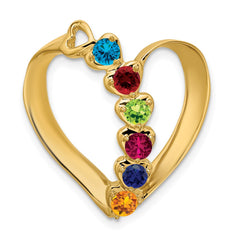 14k Synthetic Diamond Family Heart Slide - 6