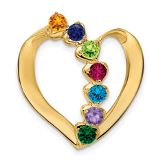 14k Polished 7-Stone Mothers Heart Slide Mounting