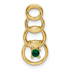 14k 1 Synthetic Stone Family Pendant - 4