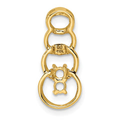 14k 2 Genuine Stone Family Pendant