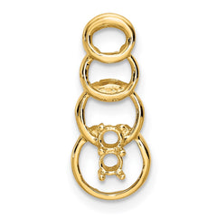 14k 2 Synthetic Stone Family Pendant - 2