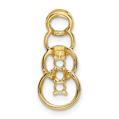 14k 3 Genuine Stone Family Pendant - 2