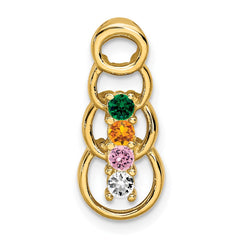 14k 4 Genuine Stone Family Pendant - 3