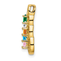 14k 5 Synthetic Stone Family Pendant - 2