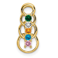 14k 5 Genuine Stone Family Pendant - 2