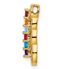 14k 6 Synthetic Stone Family Pendant - 2