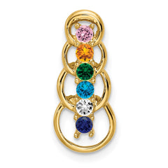 14k 6 Synthetic Stone Family Pendant - 2