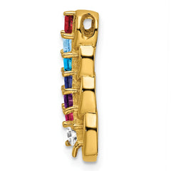 14k 7 Genuine Stone Family Pendant - 4
