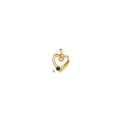 14k 1 Synthetic Stone Family Pendant - 2