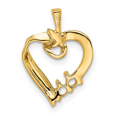 14k 2 Genuine Stone Family Pendant - 2