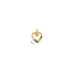 14k 2 Genuine Stone Family Pendant - 2
