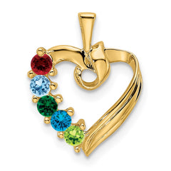 14k 5 Synthetic Stone Family Pendant - 3