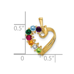 14k 7 Synthetic Stone Family Pendant - 3