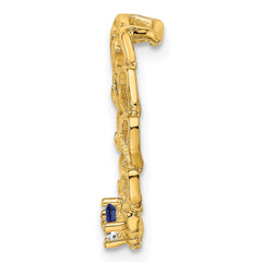 14k 2 Synthetic Stone Family Pendant