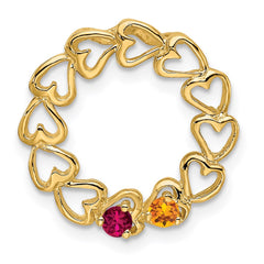 14k 2 Synthetic Stone Family Pendant