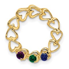 14k 3 Synthetic Stone Family Pendant