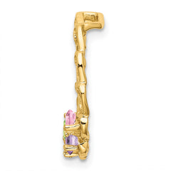 14k 4 Synthetic Stone Family Pendant - 3