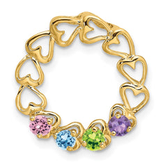 14k 4 Synthetic Stone Family Pendant - 3