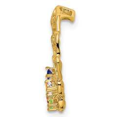 14k 5 Synthetic Stone Family Pendant - 4