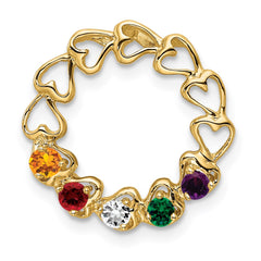 14k 5 Synthetic Stone Family Pendant - 4