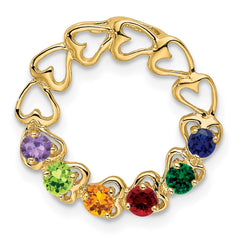 14k 6 Synthetic Stone Family Pendant - 3