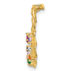 14k 7 Stone Family Pendant Mounting - 3
