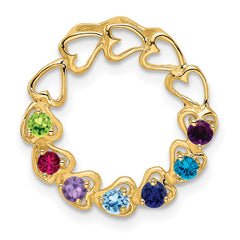 14k 7 Synthetic Stone Family Pendant