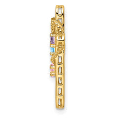 14k Synthetic Diamond Family Jewelry Pendant - 4