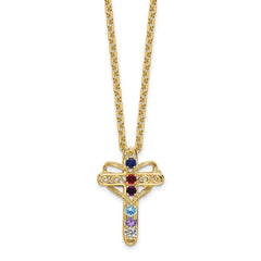 14k Synthetic Diamond family jewelry pendant