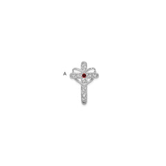14k White Gold Genuine Mother's Cross Pendant - 2