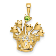 14k 2mm Synthetic AAA Diamond Family Jewelry Pendant - 5