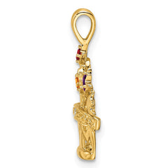 14k 2mm Synthetic AA Diamond Family Jewelry Pendant - 2