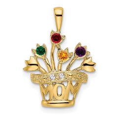 14k 2mm Synthetic A Diamond Family Jewelry Pendant - 3