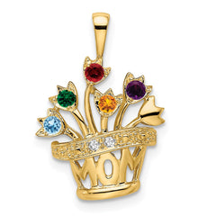 14k 2mm Synthetic AAA Diamond Family Jewelry Pendant - 3