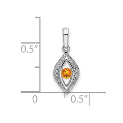 14K White Gold Family Jewelry Diamond Semi-Set Pendant - 2