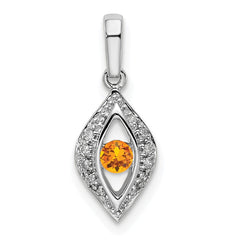 14K White Gold Family Jewelry Diamond Semi-Set Pendant - 2