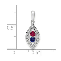 14K White Gold Family Jewelry Diamond Semi-Set Pendant - 14