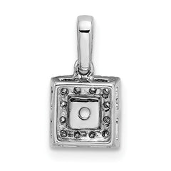 14K White Gold Family Jewelry Synthetic Stone & Diamond Set Pendant - 5