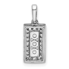 14K White Gold Family Jewelry Diamond Semi-Set Pendant - 17