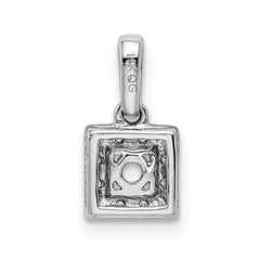 14K White Gold Family Jewelry Genuine Stone & Diamond Set Pendant - 11