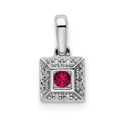 14K White Gold Family Jewelry Diamond Semi-Set Pendant - 20