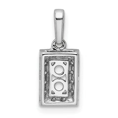 14K White Gold Family Jewelry Synthetic Stone & Diamond Set Pendant - 19