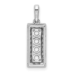 14K White Gold Family Jewelry Synthetic Stone & Diamond Set Pendant - 20