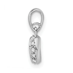 14K White Gold Family Jewelry Synthetic Stone & Diamond Set Pendant - 7