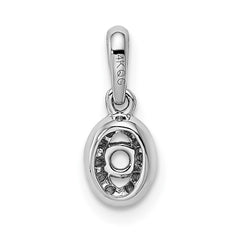 14K White Gold Family Jewelry Genuine Stone & Diamond Set Pendant - 8