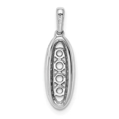 14K White Gold Family Jewelry Synthetic Stone & Diamond Set Pendant - 9