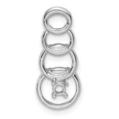 14k White Gold 1 Synthetic Stone Family Pendant - 2