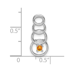 14k White Gold 1 Genuine Stone Family Pendant