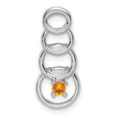 14k White Gold 1 Genuine Stone Family Pendant